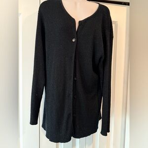 Working Classics jet black sparkle cardigan sweater 18 20